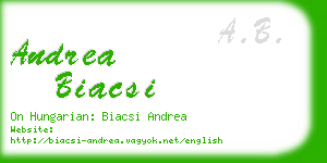 andrea biacsi business card